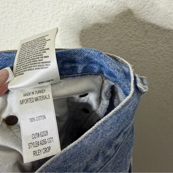 Agolde Riley Crop High Rise Straight Jeans Haven Womens Blue Size 29 - Picture 8 of 8